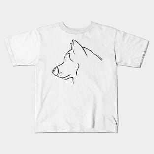 Alaskan Malamute silhouette outline Kids T-Shirt